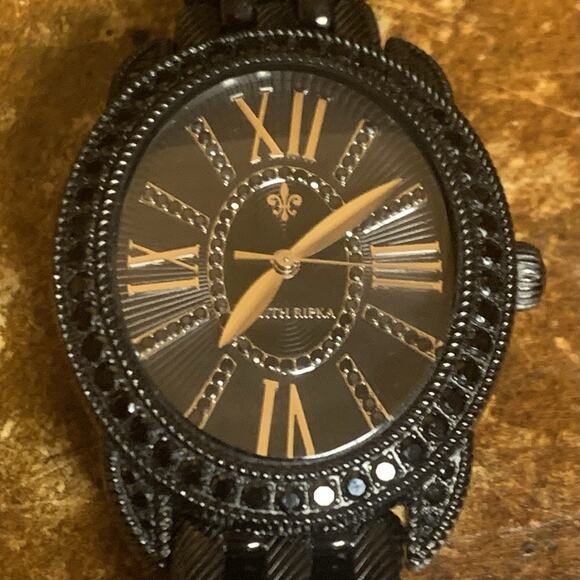 Judith Ripka Madison Watch Black Stainless Steel and Black Spinel - Picture 7 of 11